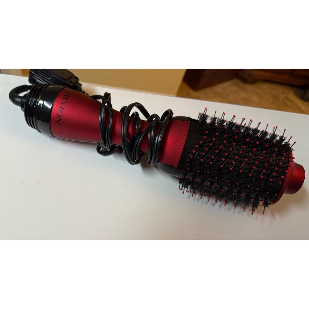 Revlon One-Step Hair Dryerโ And Volumizer Hot Air Brush, Red & Black